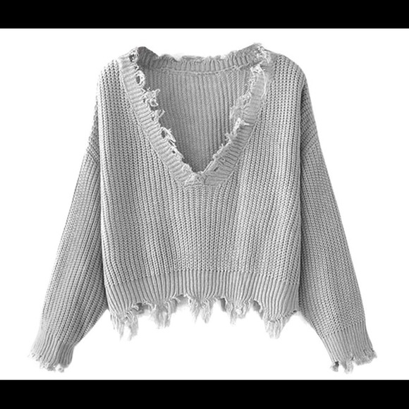 loose v neck sweater women's